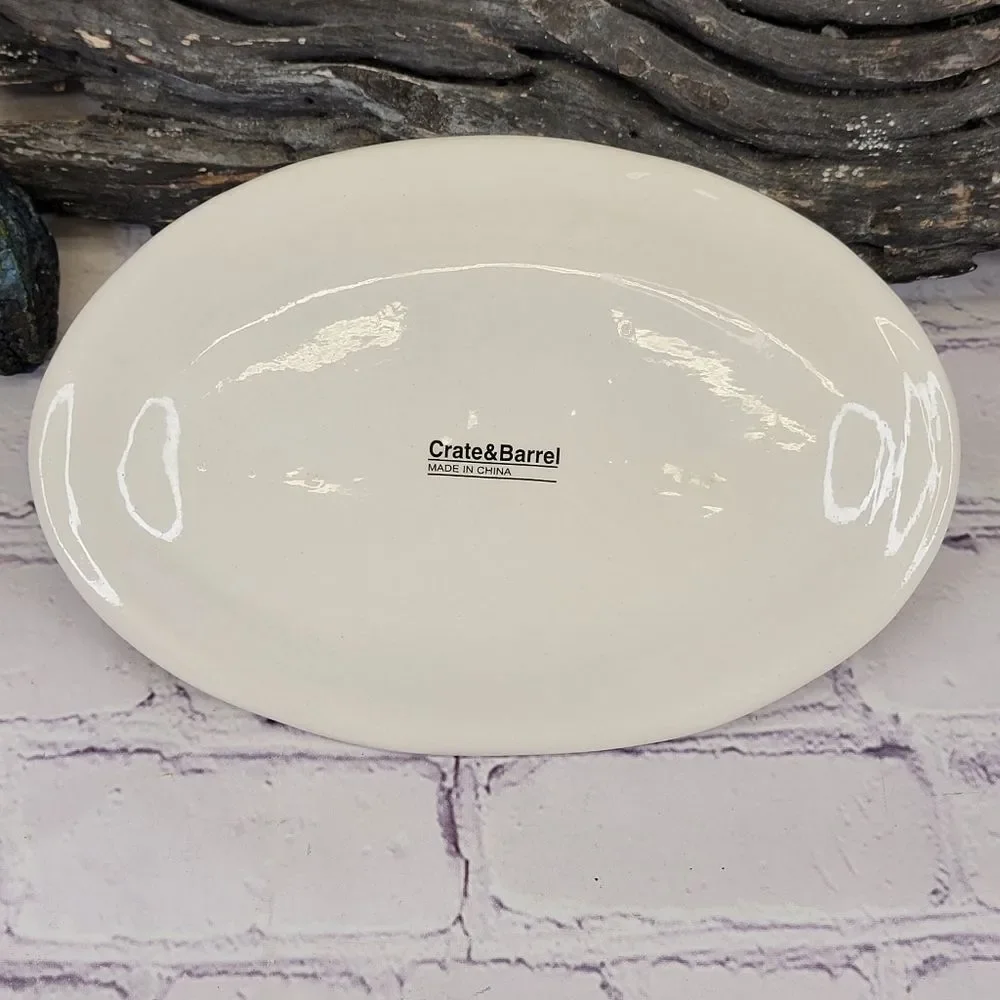Crate & Barrel Jack Cheese Oval Serving Plate (See Also Camembert & Cheddar)
